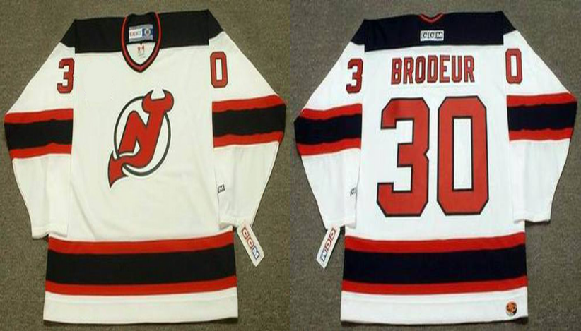 2019 Men New Jersey Devils #30 Brodeur white CCM NHL jerseys->new jersey devils->NHL Jersey